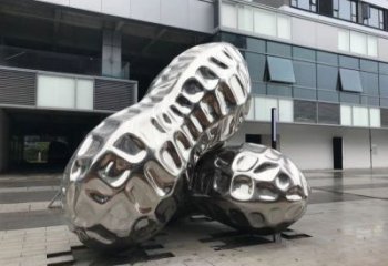 孝感花生雕塑制造，白鋼構件，不銹鋼花生雕塑提供