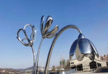 延邊百合花雕塑承接，城市裝飾，大型不銹鋼百合花雕塑公司
