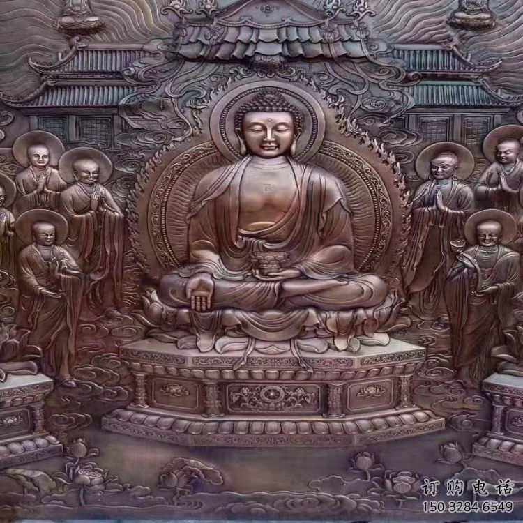 秦淮鍛銅浮雕常用，寺廟景觀，黃銅佛像浮雕生產商