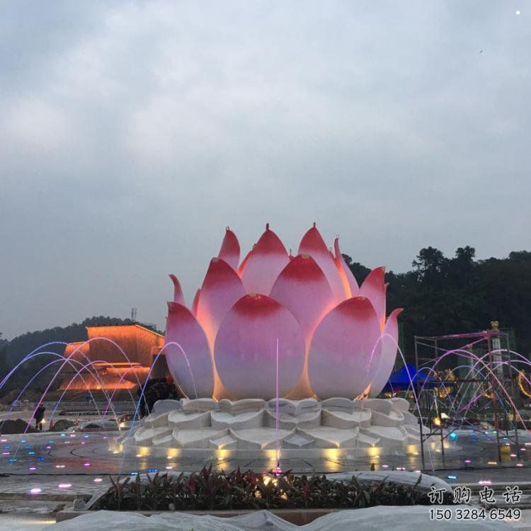 丹東蓮花雕塑廠家，景區雕塑，水景蓮花噴泉雕塑精選