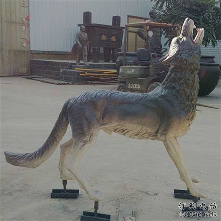 玉樹銅狼雕塑廠家，銅雕動物狼，仿真工藝制作