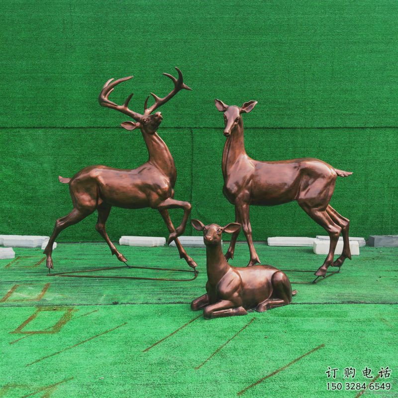 玉樹銅小鹿雕塑批發，鍛造工藝，小鹿銅雕塑承接