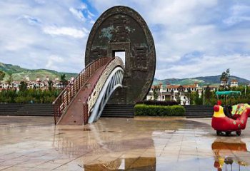 錦州步行街古幣雕塑