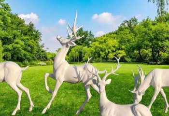 鄂爾多斯梅花鹿雕塑定價，景觀概念，玻璃鋼梅花鹿雕塑預(yù)定