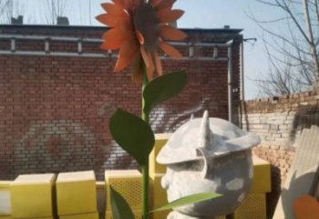 彭陽太陽花雕塑工程，美陳雕塑，玻璃鋼太陽花雕塑廠家