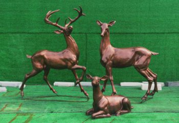 玉樹銅小鹿雕塑批發(fā)，鍛造工藝，小鹿銅雕塑承接