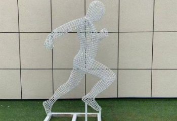 玉樹鏤空運動員雕塑訂做,城市雕塑,鐵藝體育人物雕塑廠