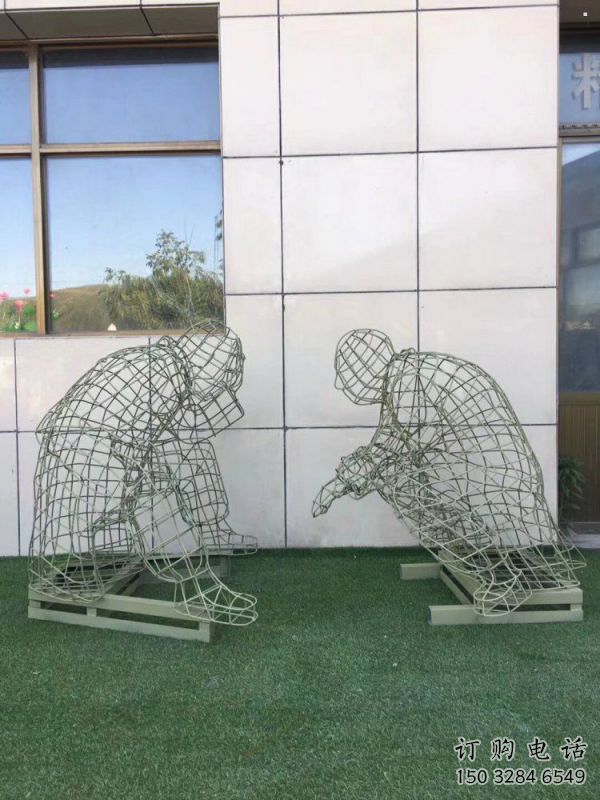 濱州鏤空對弈雕塑標準，廣場雕塑，鐵藝民俗人物雕塑供給