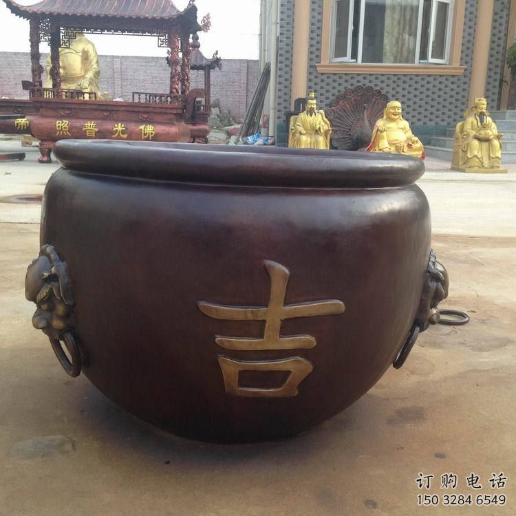 德州吉字銅缸雕塑-青銅鑄造