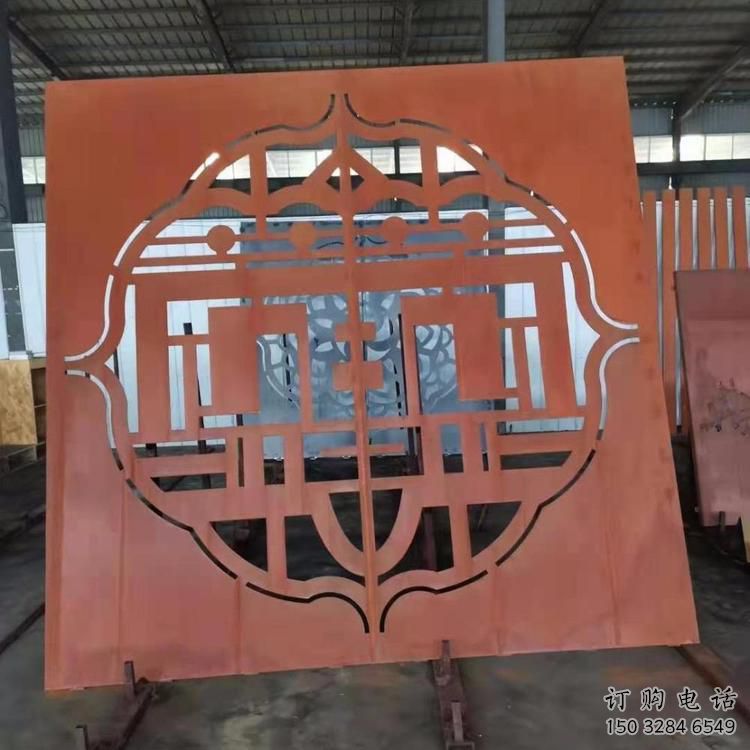 運城鏤空景墻雕塑，耐候鋼鏤空工藝設計