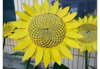 煙臺抽象花籃雕塑展品，小區雕塑，葵花花籃雕塑工程制作精選