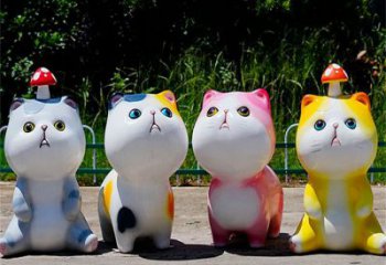 萬柏林房地產貓咪雕塑，仿古動漫雕塑，公園動物制造