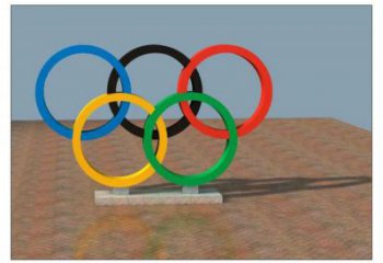 藍田五環不銹鋼雕塑，現代景觀擺件，烤漆工藝制作