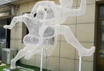 雅安鏤空健兒雕塑制造，校園雕塑，金屬鐵藝人物雕塑展品