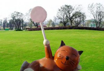 眉山小區小貓雕塑，抽象系列，彩繪工藝