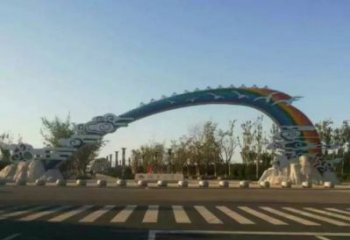 申扎云朵大門雕塑,公園美陳元素,不銹鋼云朵大門雕塑