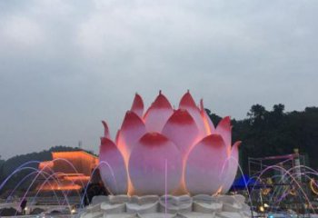 曲靖蓮花雕塑廠家，景區雕塑，水景蓮花噴泉雕塑精選