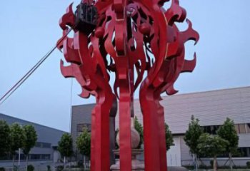 杭州火球雕塑，精神堡壘火球雕塑落地展示