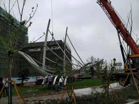 幾何船噴泉雕塑 (6)