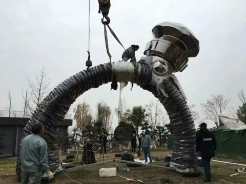 政府戒指雕塑 仿真景觀擺件 烤漆雕塑